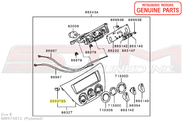 Mitsubishi HVAC/Radio Panel Clip - Evo 7/8/9 - Image 4