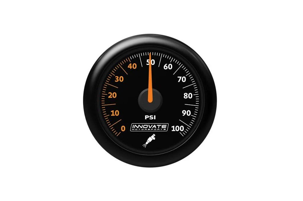 Innovate Motorsports Analog Fuel Pressure Gauge, 0-100 PSI, Black Faceplate (3863)
