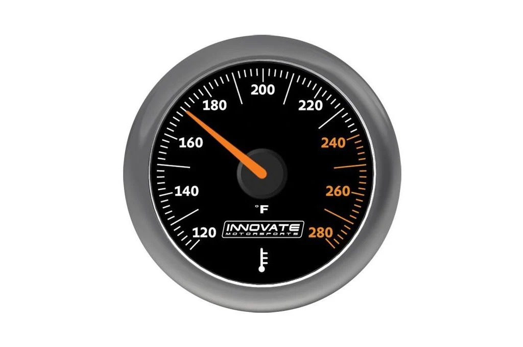 Innovate Motorsports Analog Water/Oil Temperature Gauge, 120°-280°, Black Faceplate (3861)