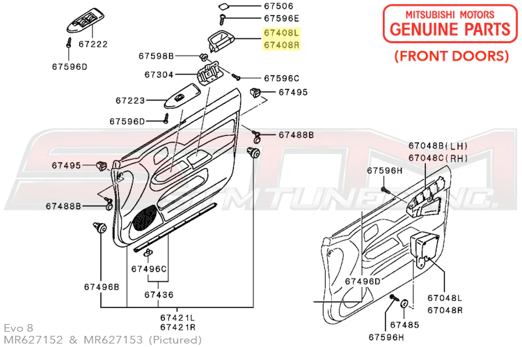 Mitsubishi OEM Interior Door Pull Pocket for Evo 7-9 - Image 4