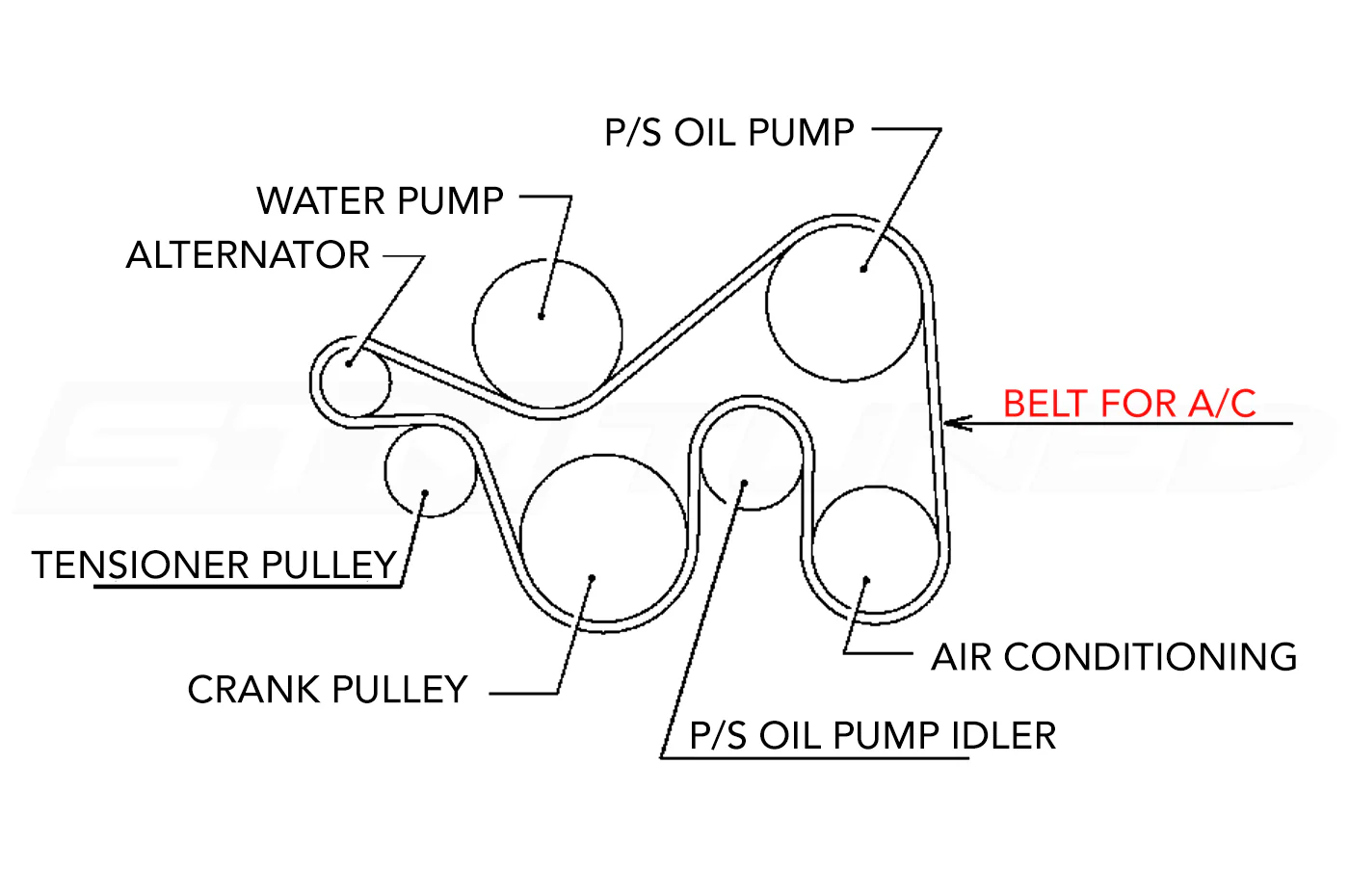 Gates Alternator Belt for Evo 7/8/9 with A/C (K060705) - Image 4