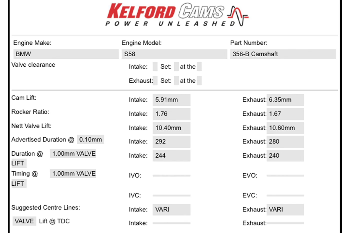 Kelford Camshafts for S58 2021+ G8X BMW M2/M3/M4 - Image 3