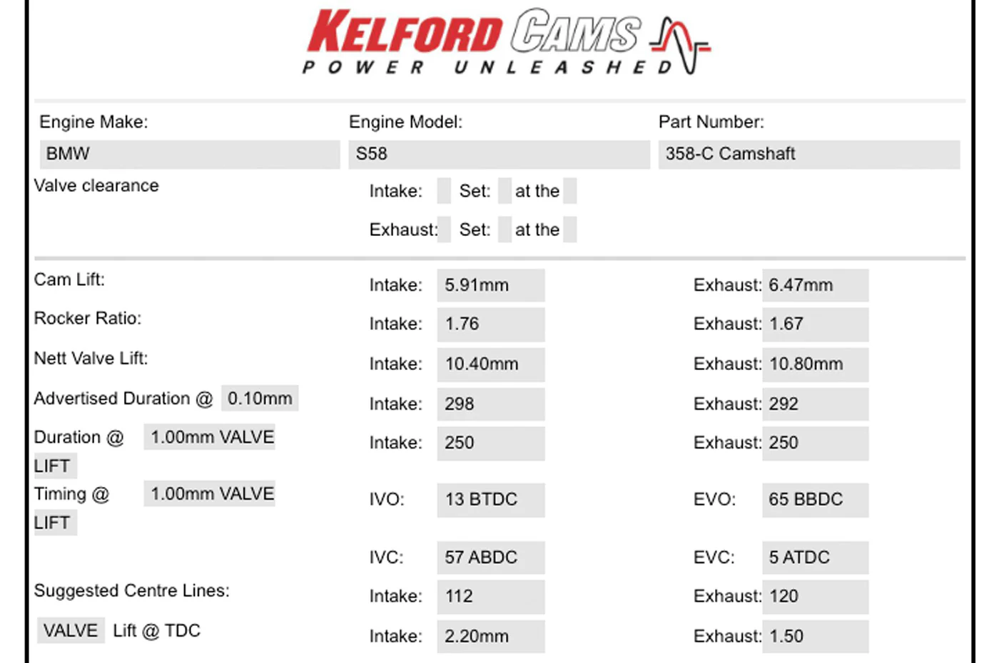 Kelford Camshafts for S58 2021+ G8X BMW M2/M3/M4 - Image 4