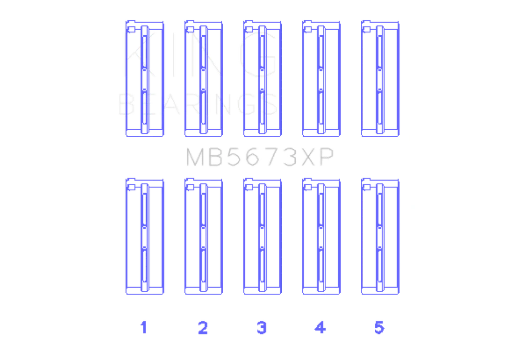 King Engine Bearings Honda F20C/F22C 16v Performance Main Bearing Set - Size STD (MB5673XP) - Image 3