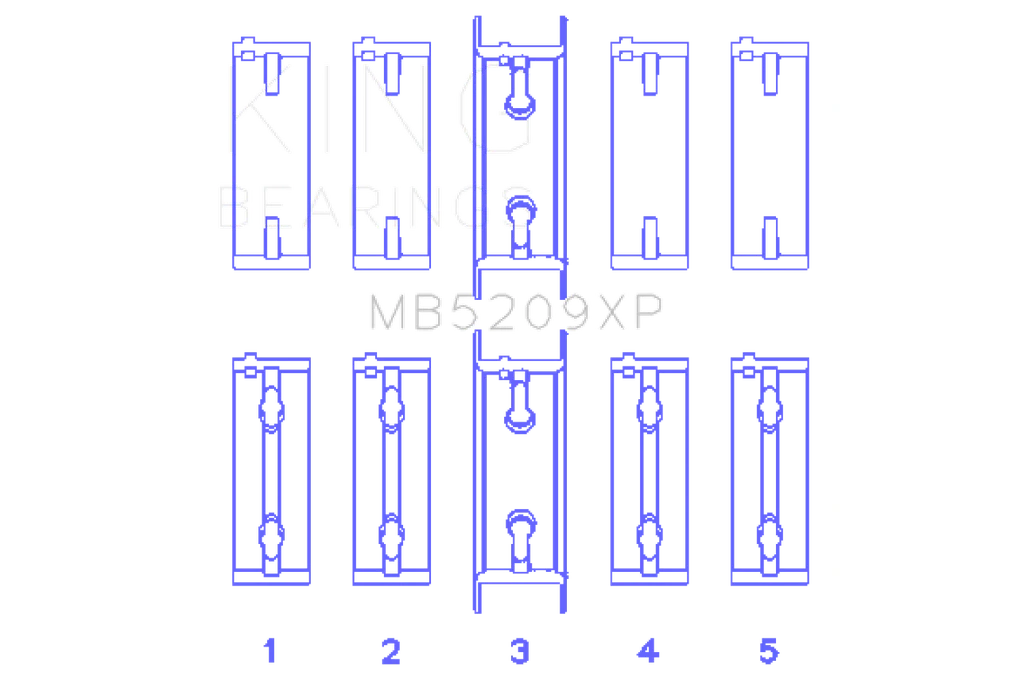 King Mitsubishi 4G63/4G64 7 Bolt 2nd Gen DSM and EVO I-IV Performance Main Bearing Set - Size STD - Image 3