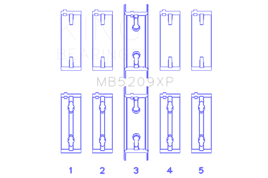 King Mitsubishi 4G63/4G64 7 Bolt 2nd Gen DSM and EVO I-IV Performance Main Bearing Set - Size STD - Image 7
