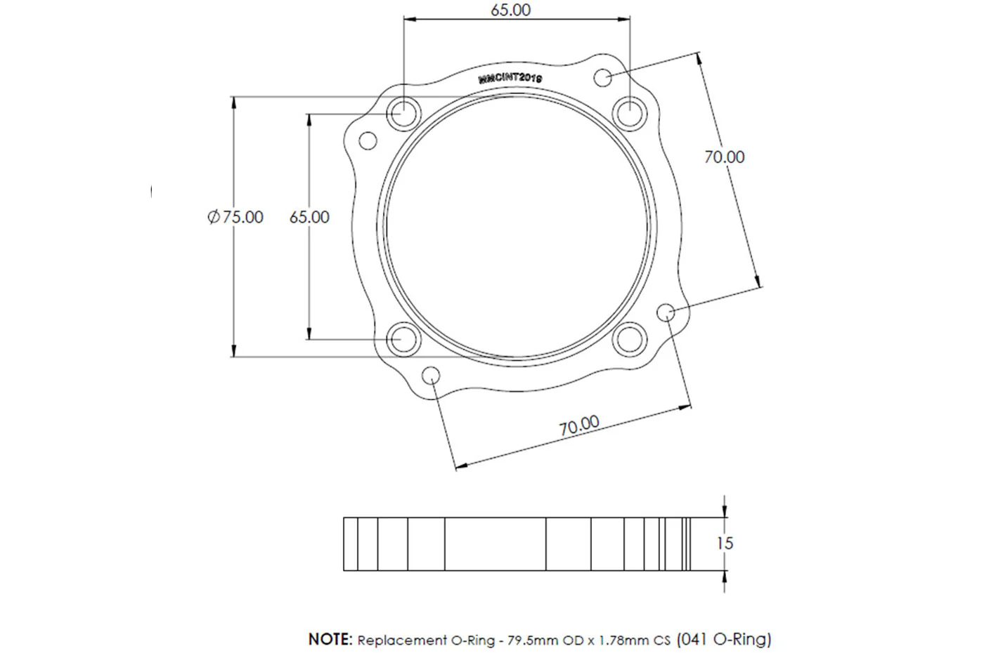 Magnus Nissan R35 GTR 74mm Bosch to OEM Throttle Body Adaptor (MMCINT2019) - Image 2