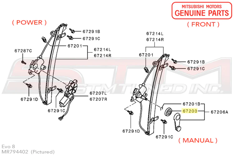 Mitsubishi Manual RS Window Handle Escutcheon - Evo 8/9 - Image 3