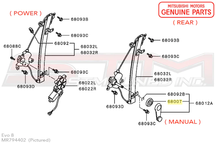 Mitsubishi Manual RS Window Handle Escutcheon - Evo 8/9 - Image 4