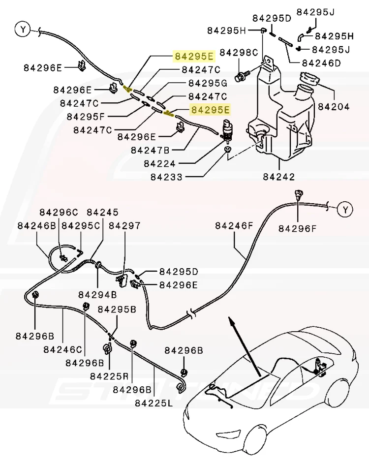 Mitsubishi OEM Washer Hose Joint for Evo 7/8/9/X (MB084419) - Image 3