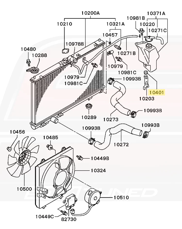 Mitsubishi OEM Coolant Overflow Cushion for Evo 7/8/9 (MB221305) - Image 4