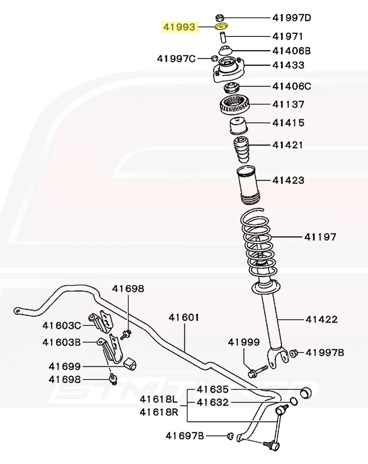 Mitsubishi OEM Rear Strut Washer for Evo 7/8/9 (MB242360) - Image 3