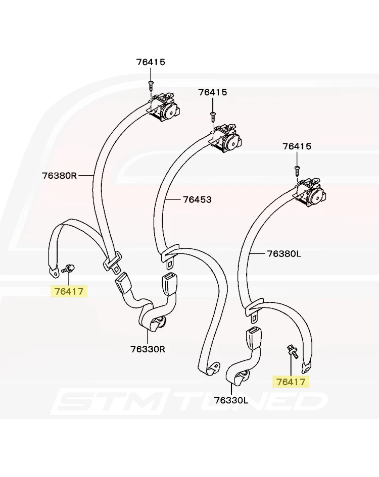 Mitsubishi OEM Seat/Belt Bolt for Evo 7/8/9/X (MB268795) - Image 4