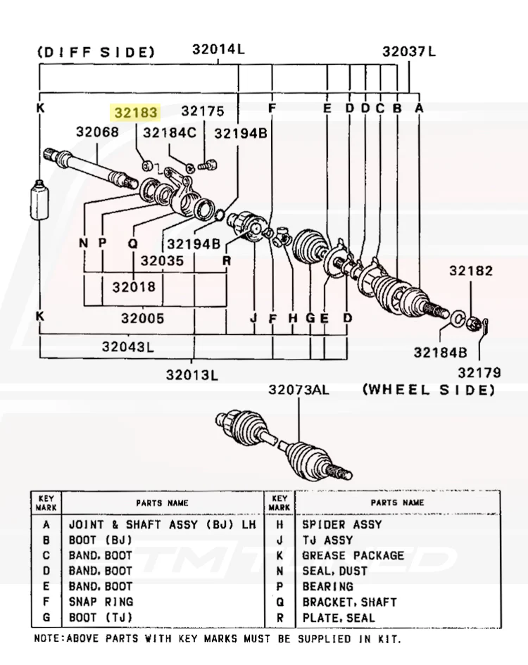 Mitsubishi OEM Front Axle Spacer for 1G/2G DSM (MB297732) - Image 3