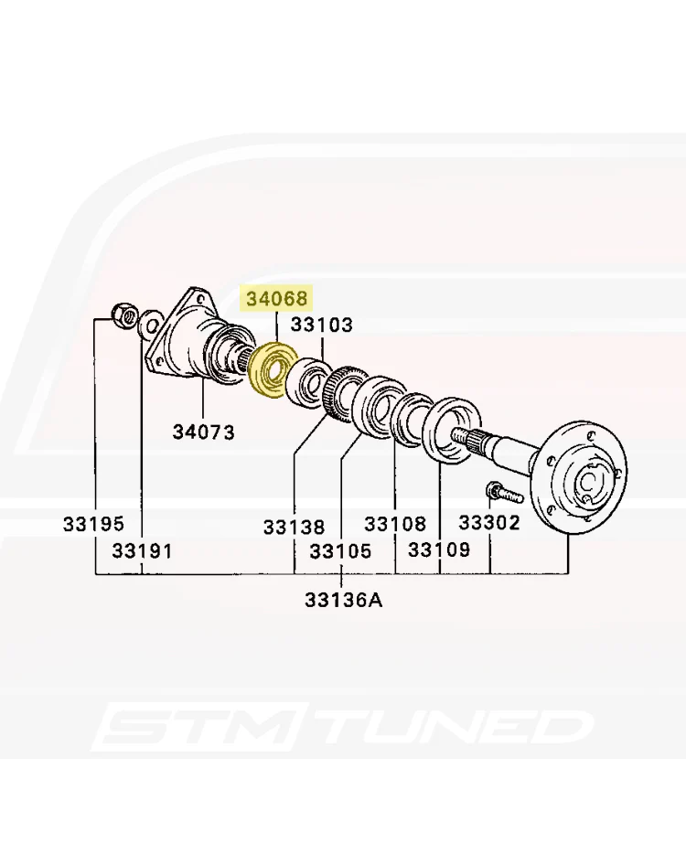 Mitsubishi OEM Inner Rear Axle/Bearing Seal for AWD 1G DSM/3S (MB393807) - Image 4