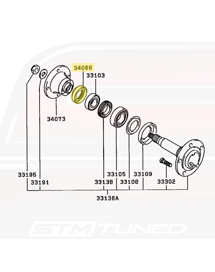 Mitsubishi OEM Inner Rear Axle/Bearing Seal for AWD 1G DSM/3S (MB393807) - Image 5