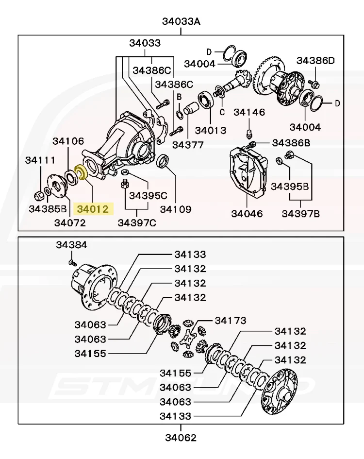 Mitsubishi OEM Rear Diff Shaft Bearing for Evo 8/9 DSM (MB393955) - Image 4