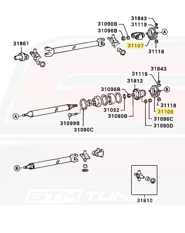 Mitsubishi OEM Carrier Bearing for 1G DSM GVR4 3000GT (MB505495) - Image 5