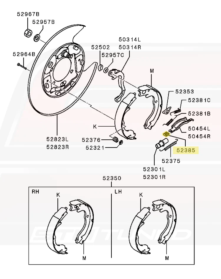 Mitsubishi OEM E-Brake Shoe Spring for Evo 4-X/2G DSM/3000GT (MB520465) - Image 3
