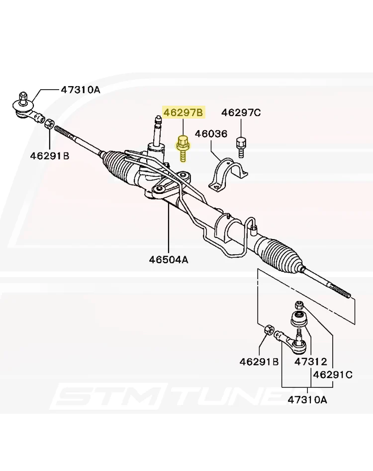 Mitsubishi OEM Power Steering Rack Bolt M12x50 for Evo 7/8/9 (MB532399) - Image 3