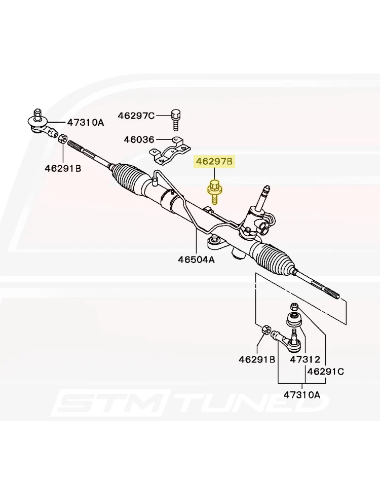 Mitsubishi OEM Power Steering Rack Bolt M12x50 for Evo 7/8/9 (MB532399) - Image 4