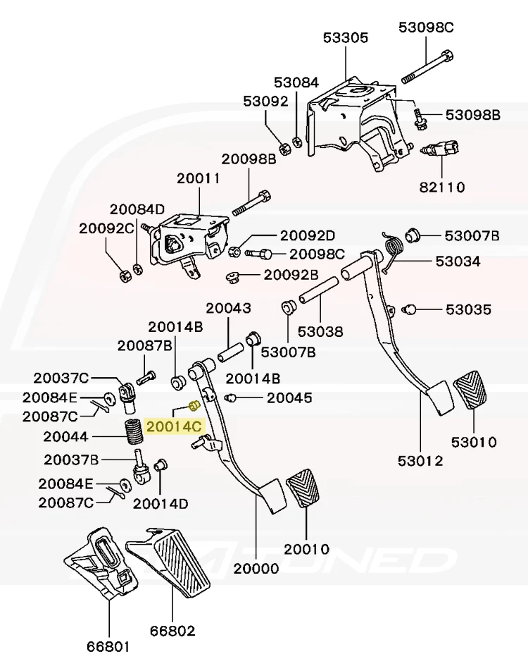 Mitsubishi OEM Clutch/Brake Pedal Bushing for Evo 1-9/DSM (MB555171) - Image 5