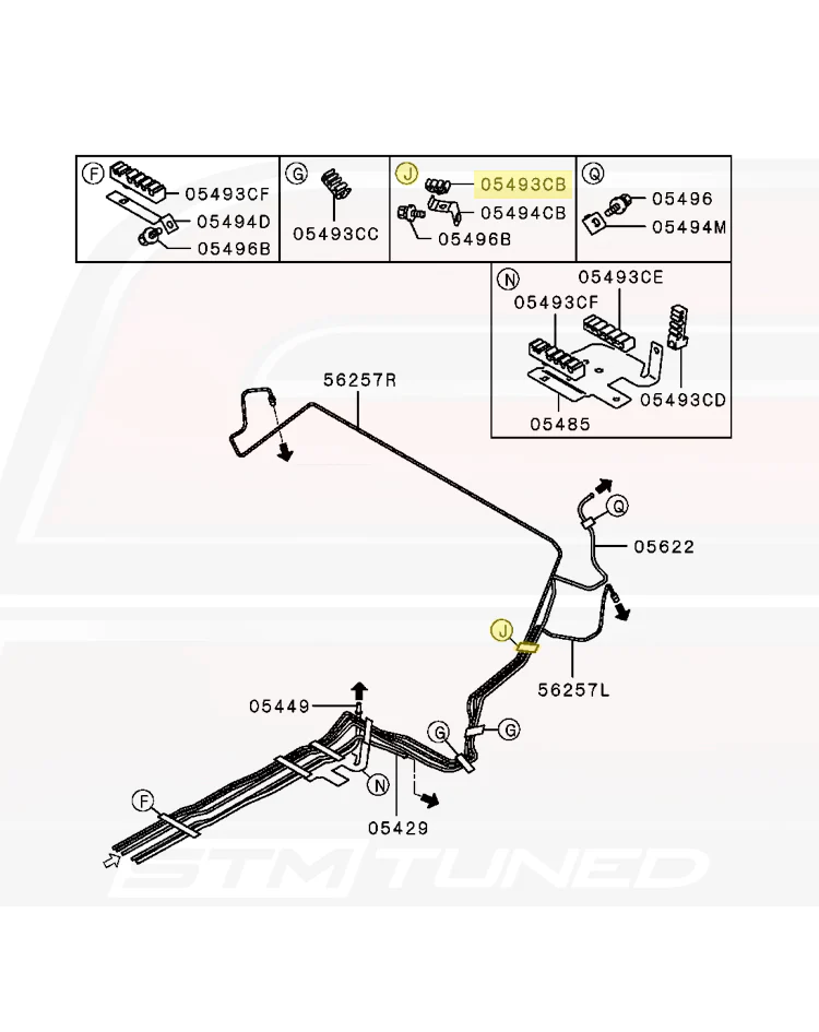 Mitsubishi OEM Fuel Line Clip for Evo 7/8/9 (MB621610) *Discontinued* - Image 3