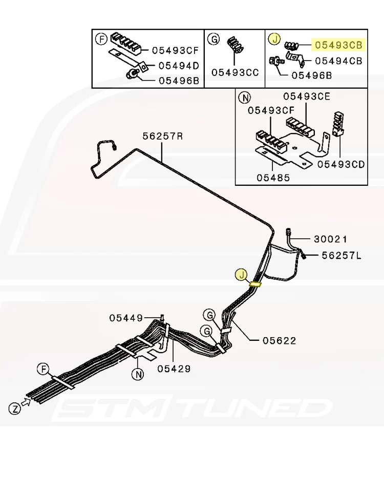 Mitsubishi OEM Fuel Line Clip for Evo 7/8/9 (MB621610) *Discontinued* - Image 4