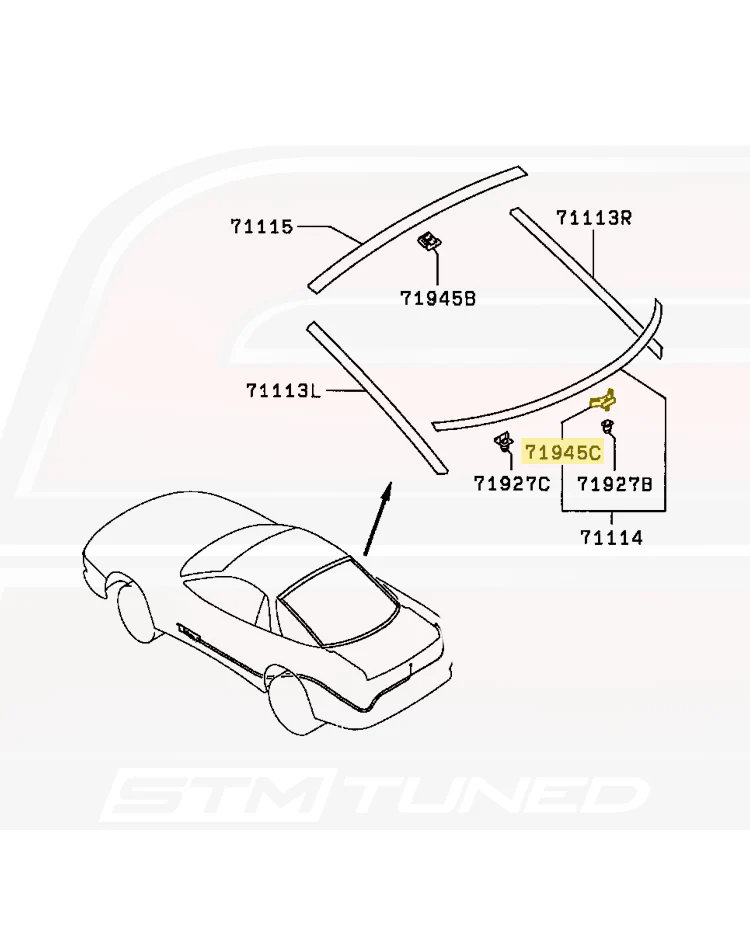 Mitsubishi OEM Rear Hatch Drip Molding Clip for 3000GT (MB645379) - Image 3