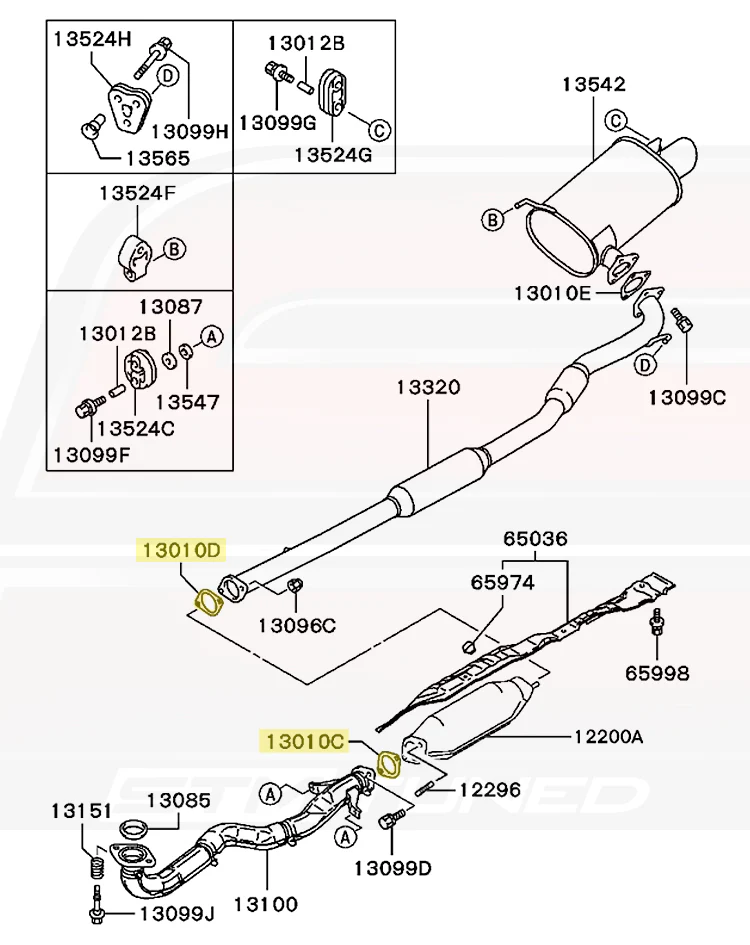 Mitsubishi OEM Exhaust Gasket for Evo 4-8 (MB687004) - Image 4