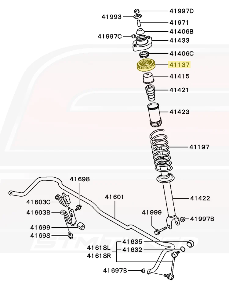 Mitsubishi OEM Rear Shock Bushing for Evo 7/8/9 (MB809280) - Image 4