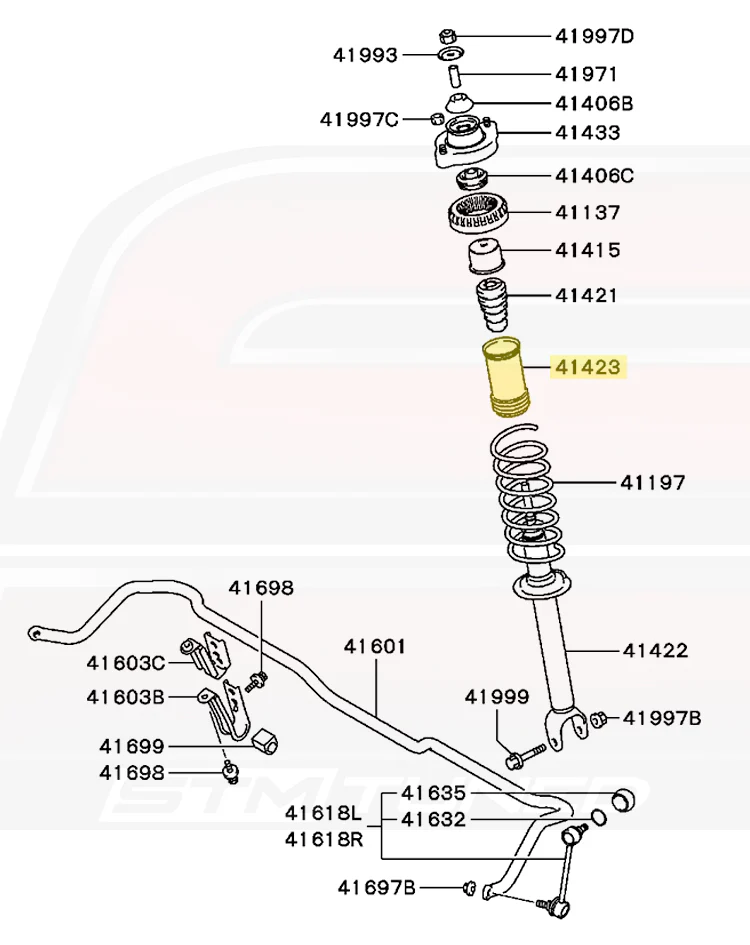 Mitsubishi OEM Rear Strut Dust Cover for Evo 7/8/9 - Image 4
