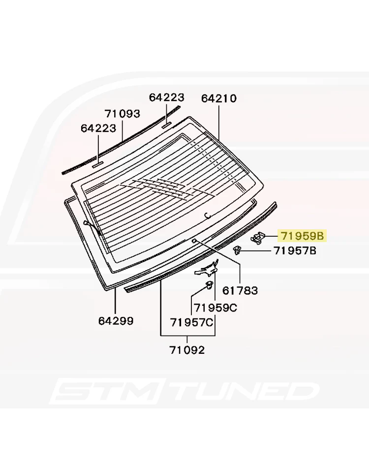Mitsubishi OEM Rear Window Molding Clip for Evo 7/8/9 (MB814176) - Image 5