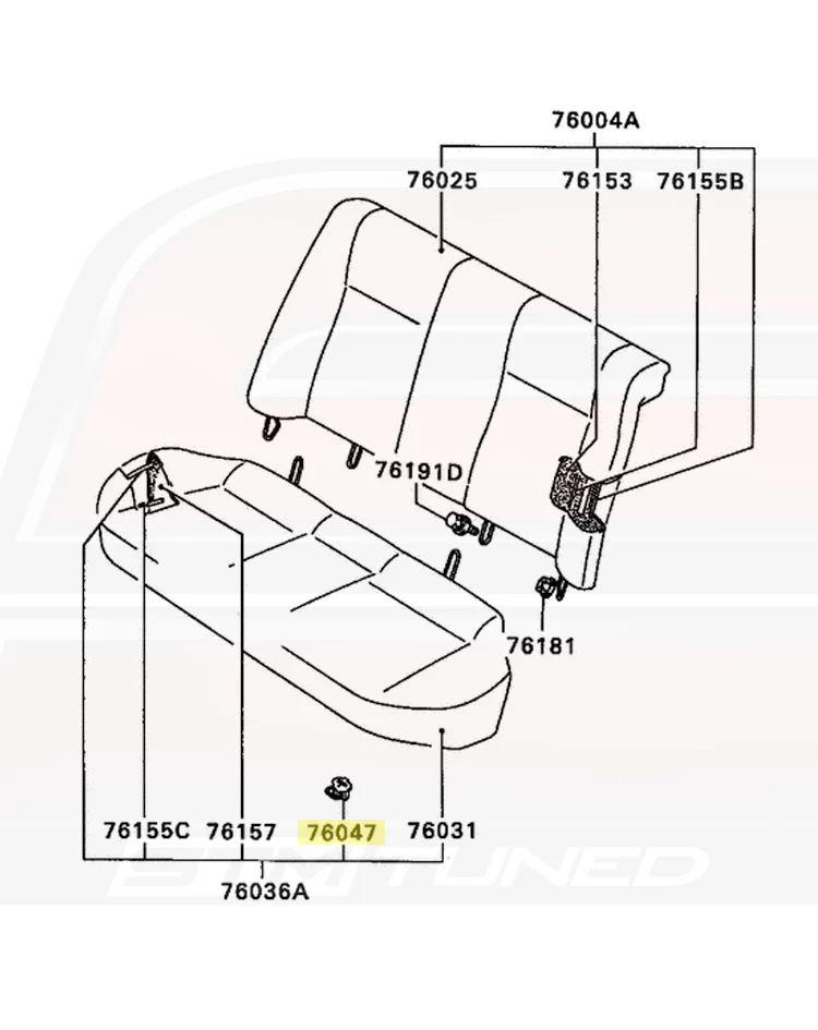 Mitsubishi OEM Rear Seat Cushion Release for 2G DSM/Evo 1-9 (MB873947) - Image 6