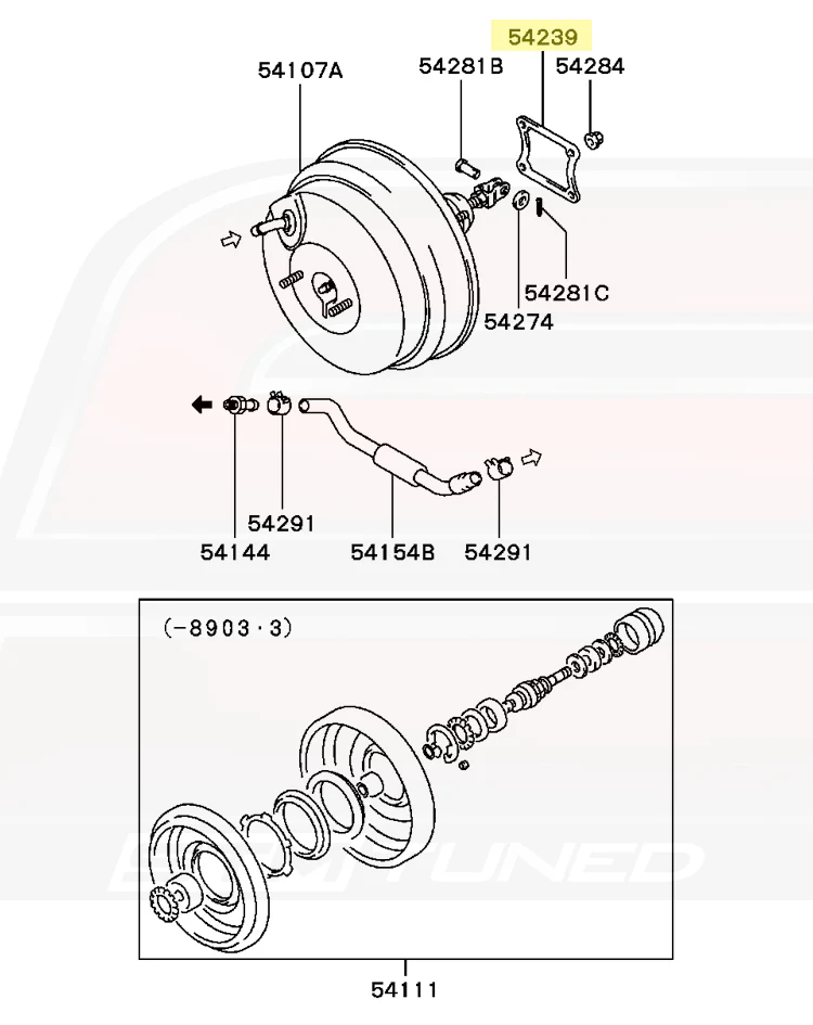 Mitsubishi OEM Brake Booster Gasket for Evo DSM 3S (MB928711) - Image 4