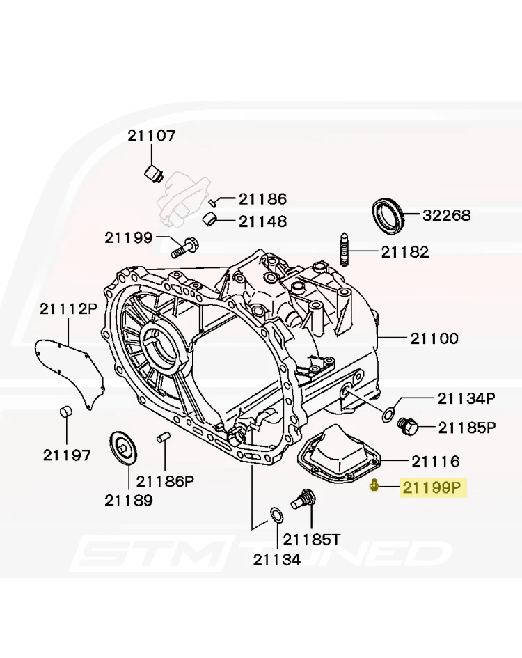 Mitsubishi OEM Transmission Case Cover Bolt for Evo 7/8/9 (MD097012) - Image 2