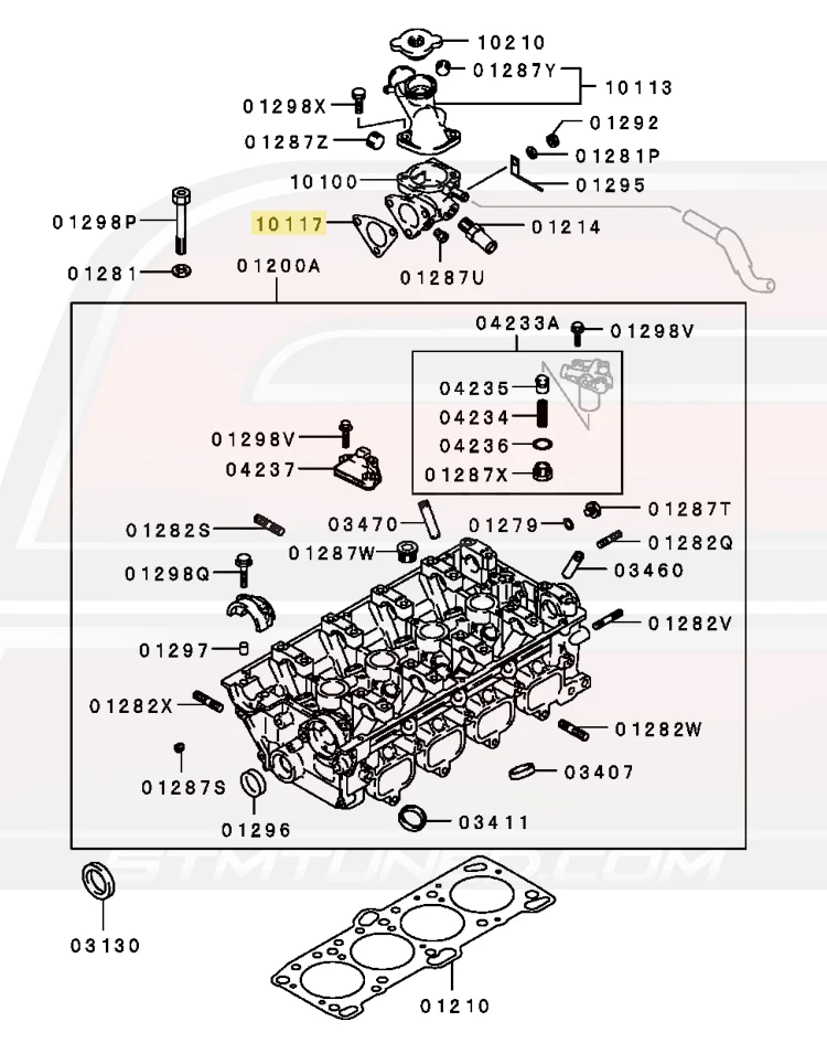Mitsubishi OEM Thermostat Housing to Head Gasket for 1G DSM (MD145038) - Image 3