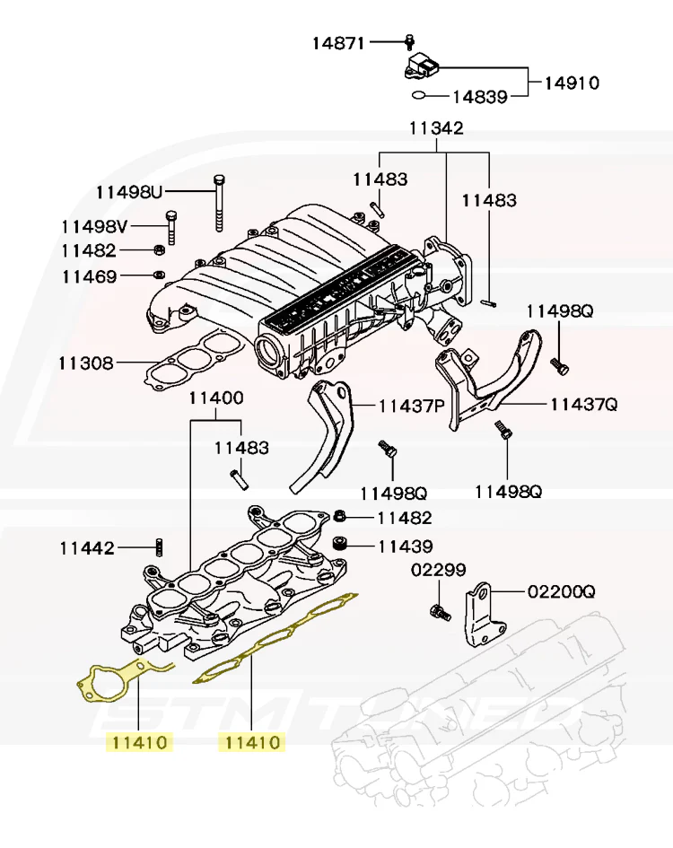 Mitsubishi OEM Intake Manifold Plenum Gasket for 3000GT (MD164701 - Image 3