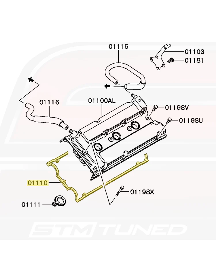 Mitsubishi OEM Valve Cover Gasket for 3000GT (MD186786) - Image 4
