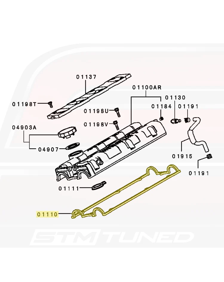 Mitsubishi OEM Valve Cover Gasket for 3000GT (MD186786) - Image 5