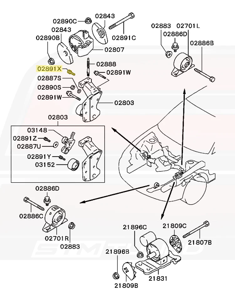Mitsubishi OEM Idler Pulley Bracket Bolt for Evo/2G DSM (MD194109) - Image 4