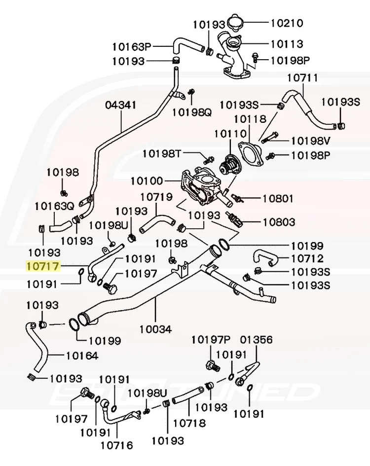 Mitsubishi OEM Turbo Water Feed Pipe for 2G DSM M/T (MD306411) *DISCONTINUED* - Image 4