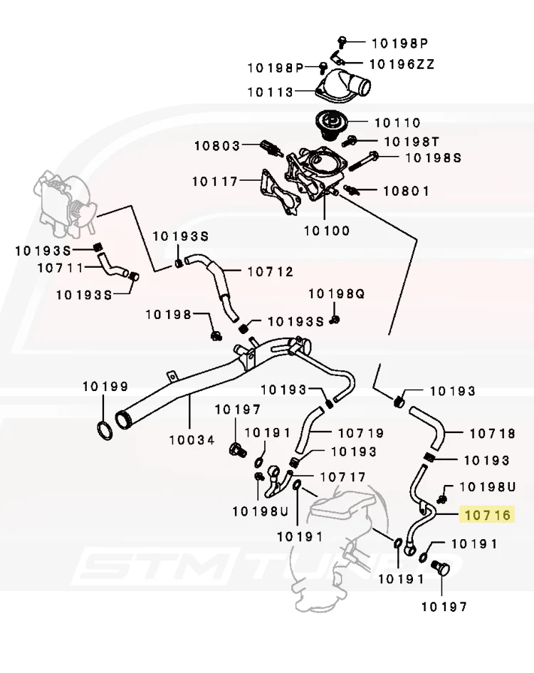 Mitsubishi OEM Turbo Water Feed Pipe for Evo 8 (MD363253) *Backorder* - Image 5