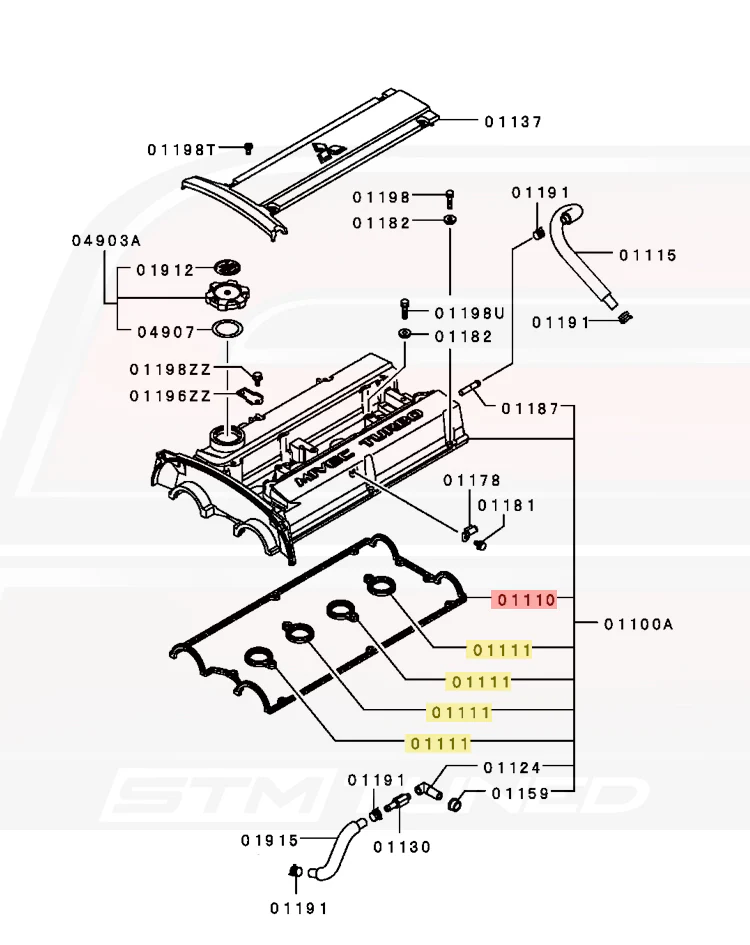 Mitsubishi OEM Valve Cover Gaskets for Evo 9 - Image 5