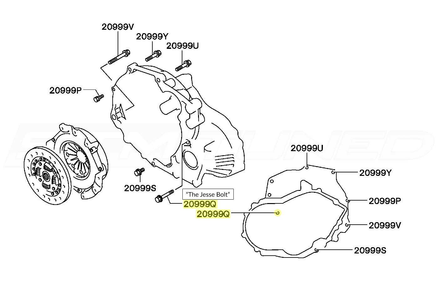 Mitsubishi OEM Transmission to Engine Bolt for DSM & Evo 1-3 (MD706012) - Image 3