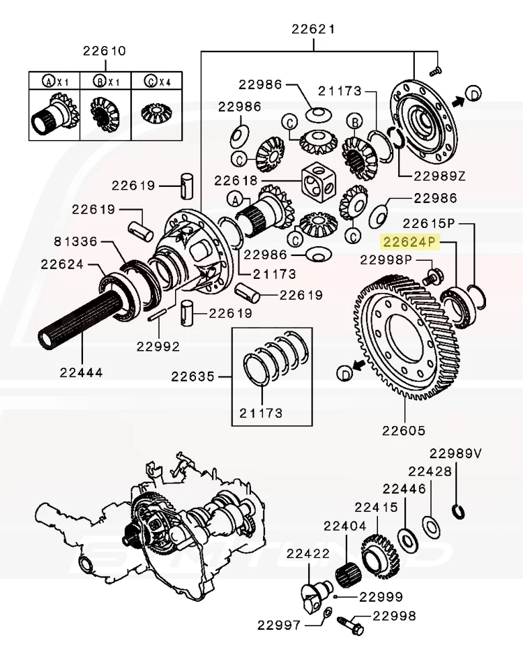 Mitsubishi OEM Trans/Diff Roller Bearing for Evo/DSM (MD710663) - Image 4