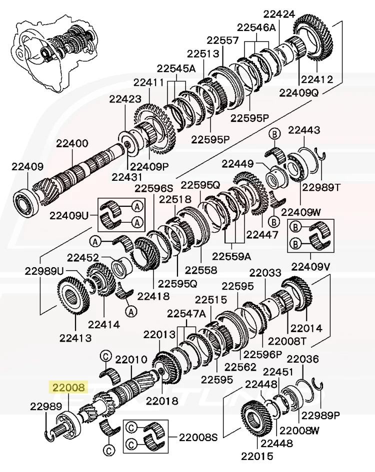 Mitsubishi OEM Input Shaft Ball Bearing for 5-Speed Evo 7/8/9 (MD718030) - Image 4