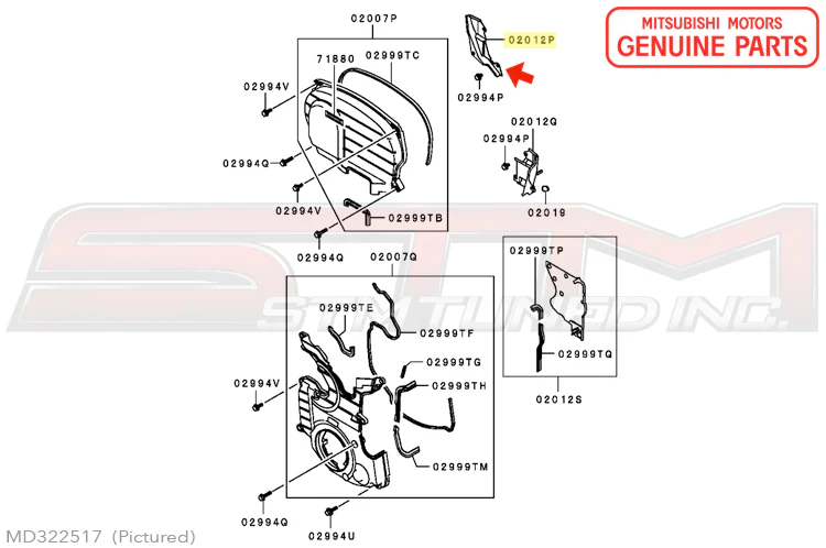 Mitsubishi Metal Timing Belt Upper Under Cover (Left Side / Rear) - Evo 4-8 - Image 4