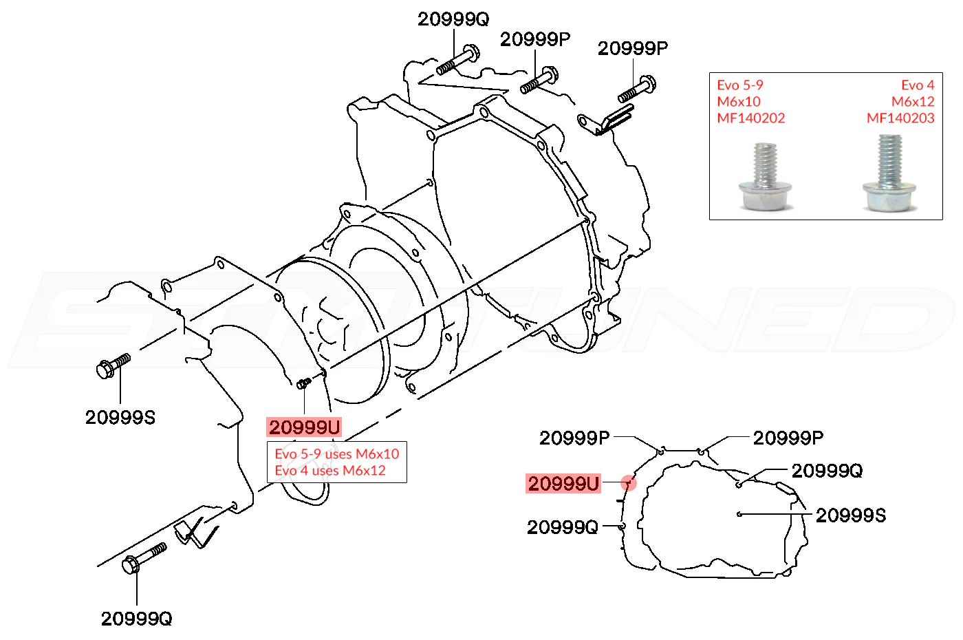 Mitsubishi OEM Bolt for Evo 5-9 Trans to Engine Evo X Oil Pan & Main Seal (MF140202) - Image 4