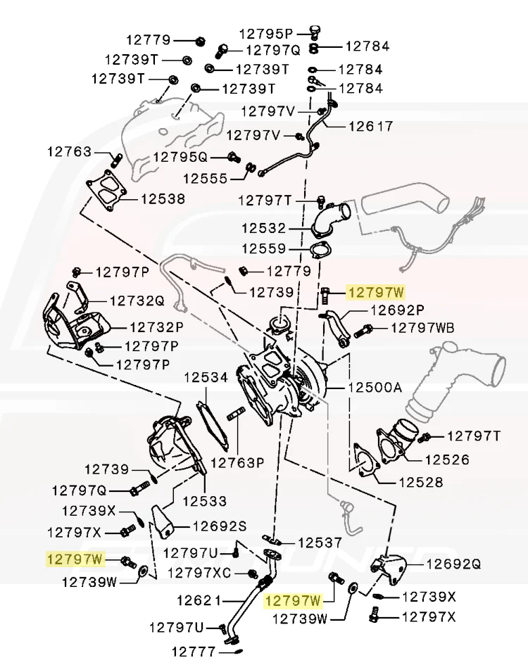 Mitsubishi OEM Turbo Bracket Bolt for Evo X (MF140260) - Image 3